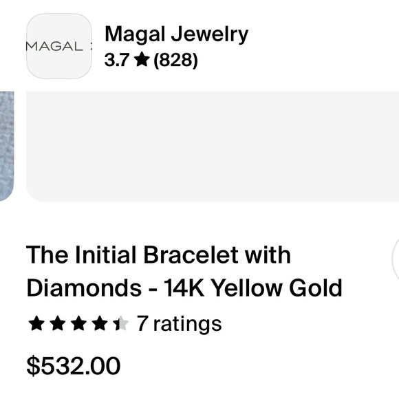 14k solid gold bracelet with letter G initial and genuine Diamond - Picture 5 of 6